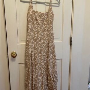 Floral Beige Maxi Dress